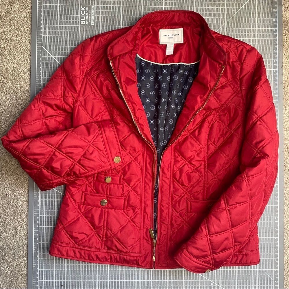 Charter Club Red Quilted Jacket